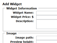 IMAGE: Edit Widget Form